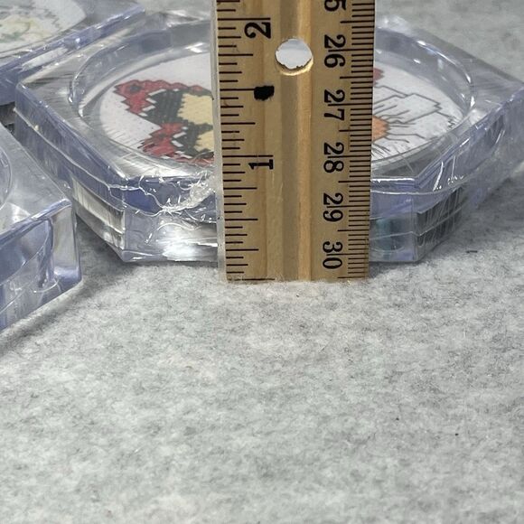 Vtg Acrylic Coasters MCG Textiles Cross Stitch Kit Butterfly Heart Rose Lot Of 4 - Picture 12 of 15